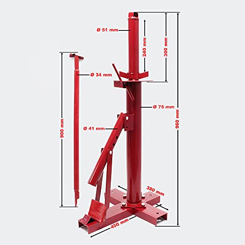 WilTec Montador desmontador Manual neumáticos Dispositivo Cambio Ruedas vehículo Taller Cambio neumáticos