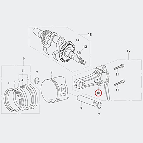 WilTec Recambio biela LIFAN para Motor de Gasolina de 6,5 CV