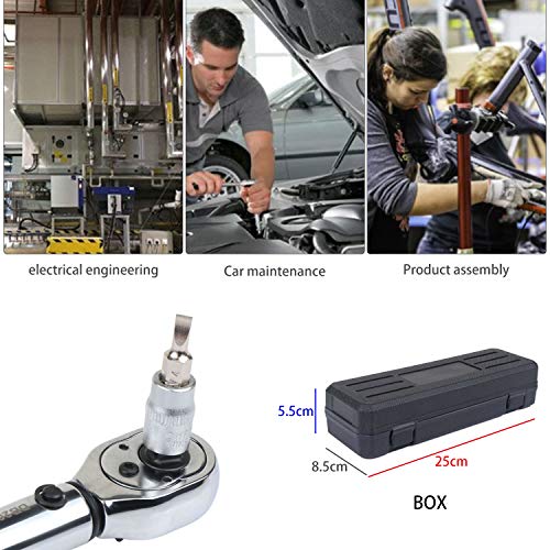 WiMas Juego de 18 llaves dinamométricas para bicicleta de 1/4 pulgadas, juego de llaves dinamométricas de 2 a 20 Nm para bicicleta, motocicleta y coche