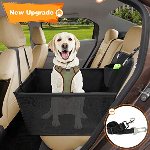 Wimypet Impermeable Protector de Asiento de Coche para Mascota, Asiento del Coche de Seguridad para Perros Gatos, Material Oxford 600D PVC Inferior con Cinturón de Seguridad para Viaje - 59x49x46 cm