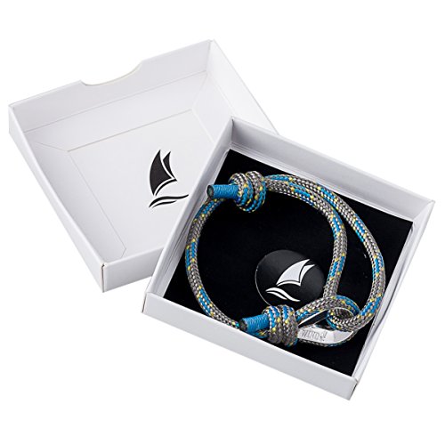 Wind Passion Pulsera Gris Náutica Cuerda de Calidad Comprobada para Hombre