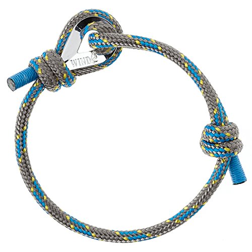 Wind Passion Pulsera Gris Náutica Cuerda de Calidad Comprobada para Hombre