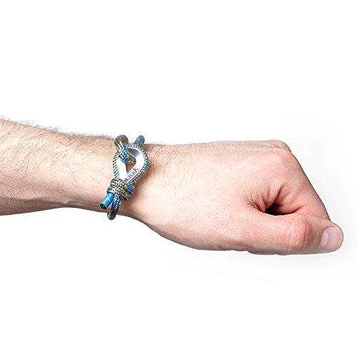 Wind Passion Pulsera Gris Náutica Cuerda de Calidad Comprobada para Hombre