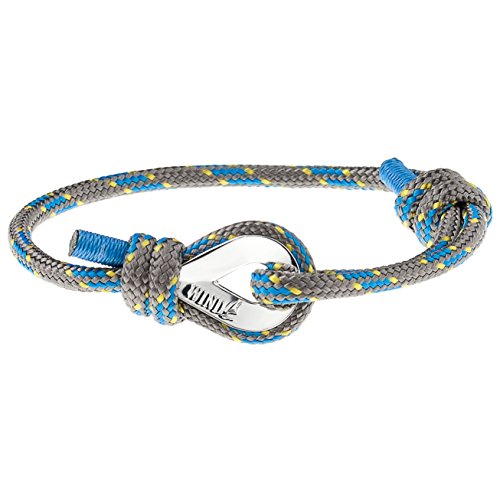 Wind Passion Pulsera Gris Náutica Cuerda de Calidad Comprobada para Hombre