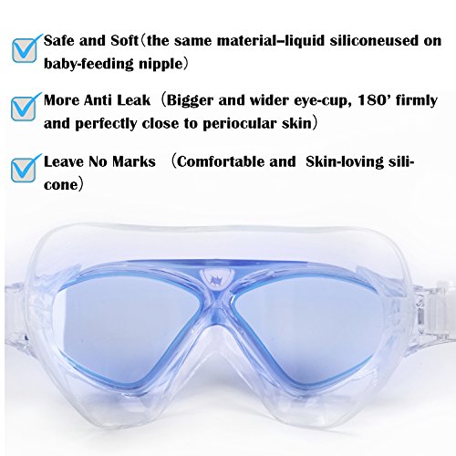 Winline Gafas de Natación Profesional Anti Niebla Hermético Ajustable Gafas de Natación para Adultos para Hombres Y Mujeres (Blue/Clear Lens)