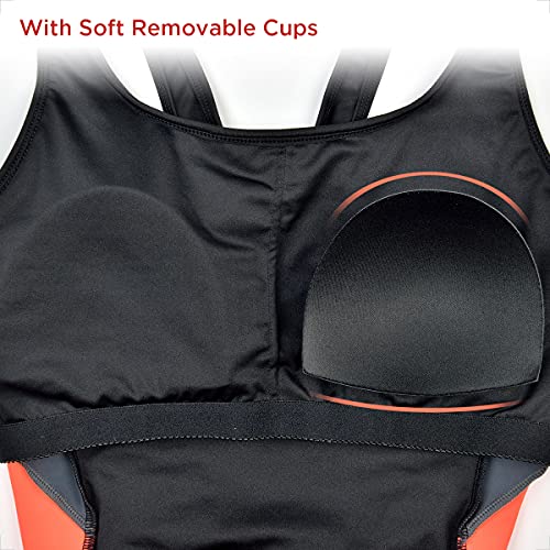 WIN.MAX Bañador Deportivo de Una Pieza para Mujer, Bañador con Relleno (RG, EU38)
