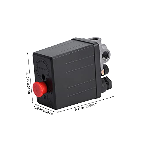 WINOMO - Interruptor para compresor de aire a presión, válvula de control 240 V, CA 20 A, 175 PSI, 12 Bar, 4 puertos
