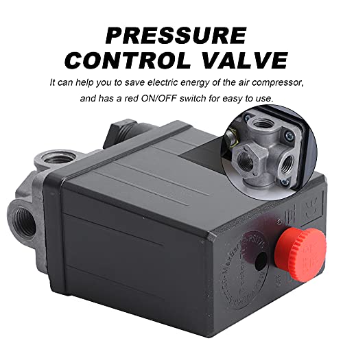 WINOMO - Interruptor para compresor de aire a presión, válvula de control 240 V, CA 20 A, 175 PSI, 12 Bar, 4 puertos