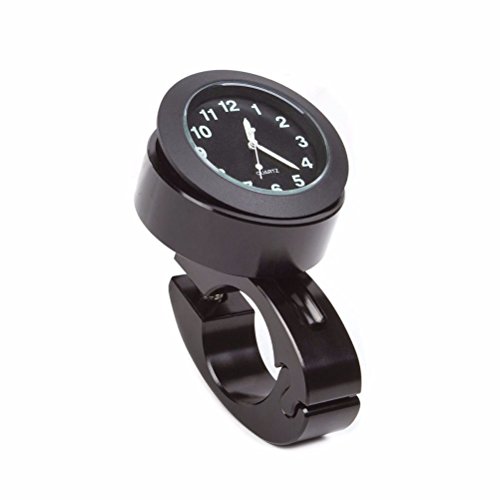 WINOMO Manillar de montaje Digital reloj 7/8" motocicleta moto accesorio impermeable (negro)