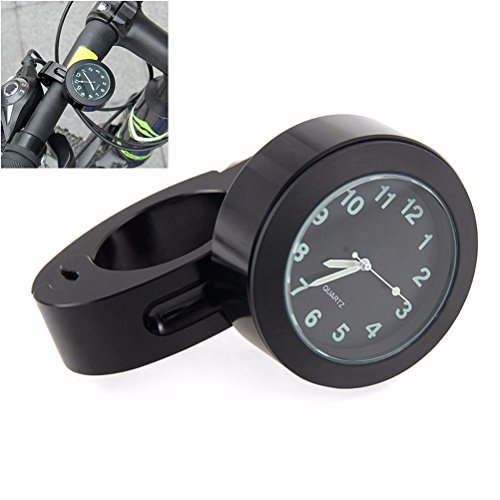 WINOMO Manillar de montaje Digital reloj 7/8" motocicleta moto accesorio impermeable (negro)