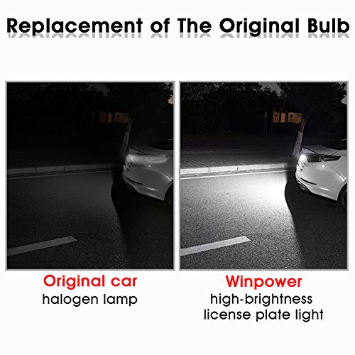 WinPower LED Luces de matrícula para coche Lámpara Numero plato luces Bulbos 3582 SMD con CanBus No hay error 6000K Xenón Blanco frio, 2 Piezas