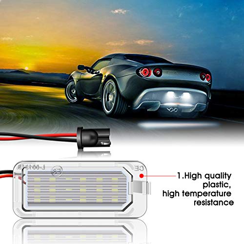 WinPower LED Luces de matrícula para coche Lámpara Numero plato luces Bulbos 3582 SMD con CanBus No hay error 6000K Xenón Blanco frio, 2 Piezas