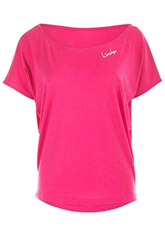 WINSHAPE Mujer Damen Ultra Leichtes Modal-Kurzarmshirt MCT002, Estilo de Baile, Fitness Freizeit Sport Yoga Entrenamiento Camisa de Manga Corta, Rosa Profundo, S