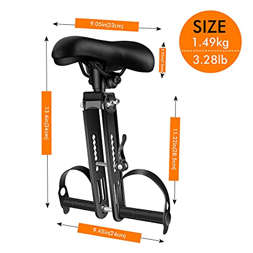 Winzwon Asiento De Bicicleta Para Niños Para Bicicletas De Montaña, Silla Delantera Para Niños Para Bicicleta Asientos Delanteros Desmontables Para Niños De 2 A 5 Años(hasta 48 libras)