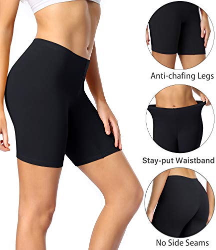 wirarpa Leggings Cortos Boxer Mujer Algodon Shorts Bragas Pantalones Negro Pack de 4 Tamaño 2XL