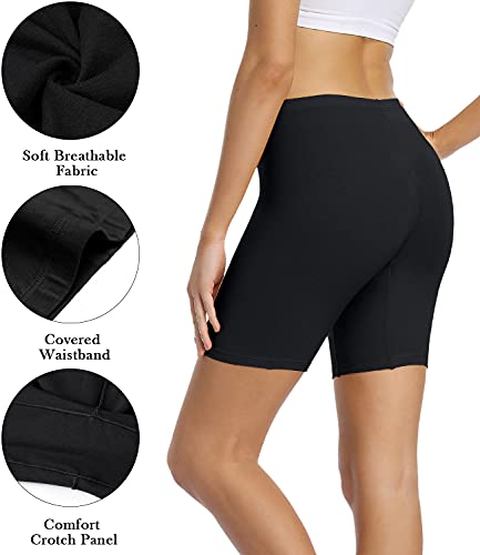 wirarpa Leggings Cortos Boxer Mujer Algodon Shorts Bragas Pantalones Negro Pack de 4 Tamaño 2XL