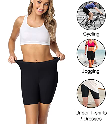 wirarpa Leggings Cortos Boxer Mujer Algodon Shorts Bragas Pantalones Negro Pack de 4 Tamaño 2XL