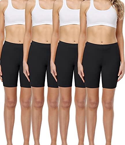 wirarpa Leggings Cortos Boxer Mujer Algodon Shorts Bragas Pantalones Negro Pack de 4 Tamaño 2XL