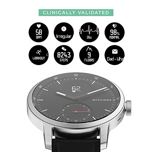 Withings ScanWatch Reloj Inteligente híbrido con ECG, tensiómetro y oxímetro, Negro + Pulseras Deportivas de Silicona para los Relojes ScanWatch, Steel HR, Steel HR Sport