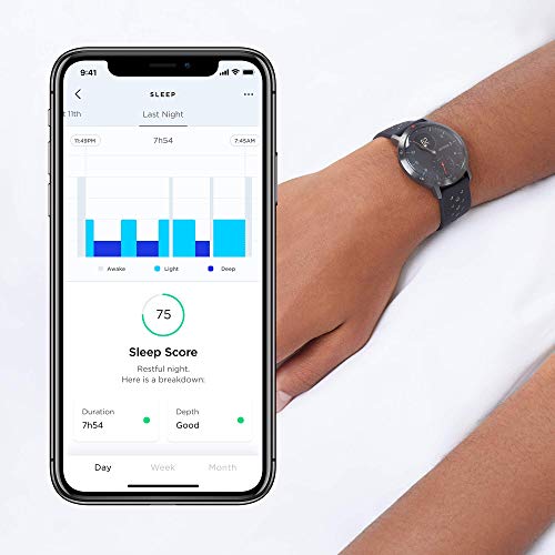 Withings Steel HR Sport - Reloj inteligente híbrido multideporte con GPS, pulsómetro, medición del VO2 máximo para conocer el estado físico, seguimiento de la actividad y del sueño, notificaciones