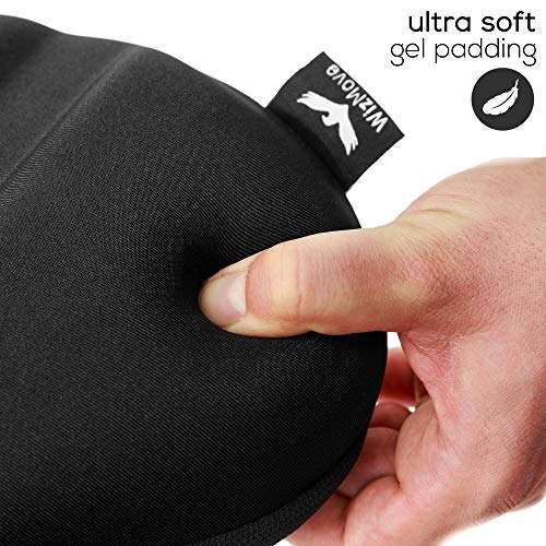 wizmove Large Bike Seat Cover | Premium Wide Gel Bicycle Saddle Cushion | Extra Padded Comfort for Exercise, Stationary, Cruiser or Spinning Cycling (Negro)