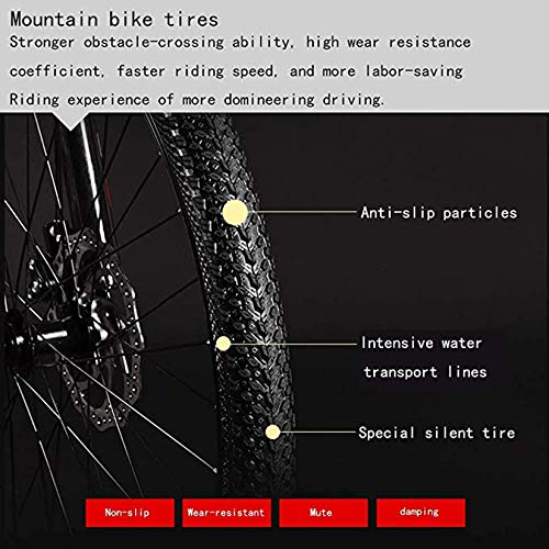 WLWLEO Bicicleta de montaña para Hombre de 26 Pulgadas Bicicletas de montaña con suspensión Total Estructura de Acero con Alto Contenido de Carbono 150 kg de Carga, Bicicleta híbrida,A,26" 21 Speed