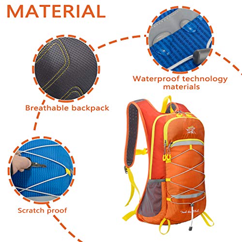 WLZP Mochila de hidratación con 2L Bolsa de Agua, 25L Mochilas Hidratacion MTB ，Vejiga de Agua Mochila Aplicar para hombresy Mujeres esquí, Funcionamiento, Senderismo, Ciclismo