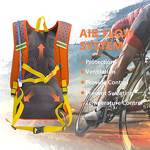 WLZP Mochila de hidratación con 2L Bolsa de Agua, 25L Mochilas Hidratacion MTB ，Vejiga de Agua Mochila Aplicar para hombresy Mujeres esquí, Funcionamiento, Senderismo, Ciclismo