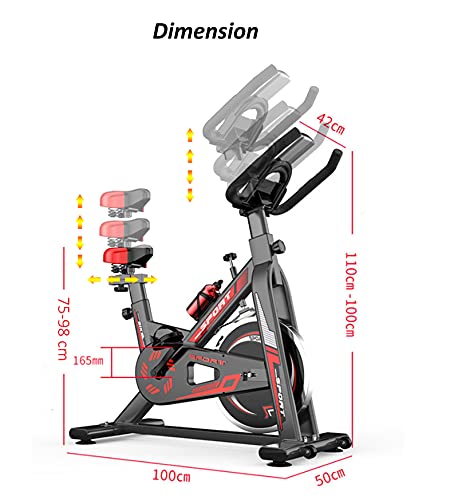 WOERD Bicicleta de ejercicio ultra silenciosa con volante de inercia con resistencia ajustable, bicicleta de entrenamiento interior inteligente con pantalla LCD multifuncional…