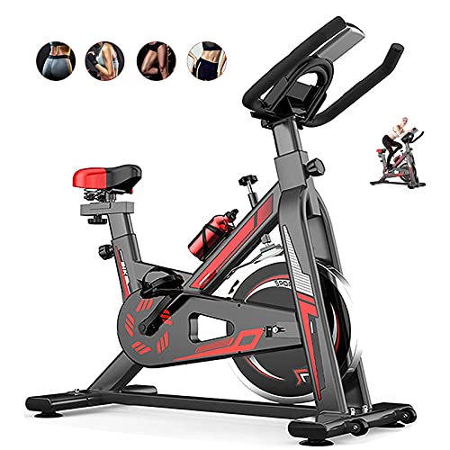 WOERD Bicicleta de ejercicio ultra silenciosa con volante de inercia con resistencia ajustable, bicicleta de entrenamiento interior inteligente con pantalla LCD multifuncional…