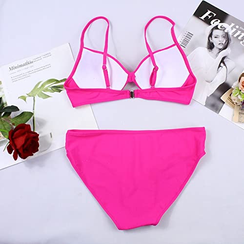 Women Bikini Set Push Up Swimwear Solid Beach Bathing Suit Brazilian 4 Colors Swimsuit For Girls Bikini Swim Suit Female S Pink