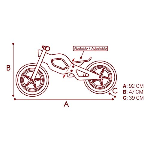 WOOMAX - Classic 12 Bici sin Pedales en Madera, Color Multicolor, 85374
