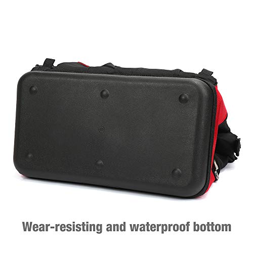 WORKPRO Bolsa de Herramientas 42 x 25 x 34 cm, Bolsa de Herramientas con Carga Máxima 18-30kg, Respaldo Rígido Resistente al Agua, Correa Ancha Ajustable para el Hombro, Cremallera Flexible