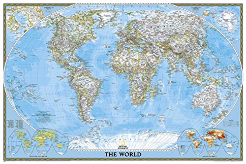 World Classic, Poster Size, Tubed: Wall Maps World (National Geographic Reference Map)