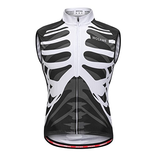 WOSAWE Camisetas de Ciclismo para Hombre Transpirable Chaleco de Bicicleta sin Mangas MTB Chaqueta para Deportes al Aire Libre (Esqueleto XL)