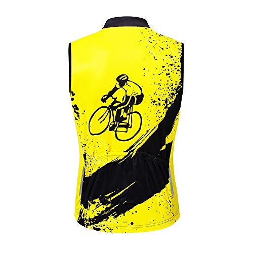 WOSAWE Camisetas de Ciclismo para Hombre Transpirable Chaleco de Bicicleta sin Mangas MTB Chaqueta para Deportes al Aire Libre (Motorista XL)