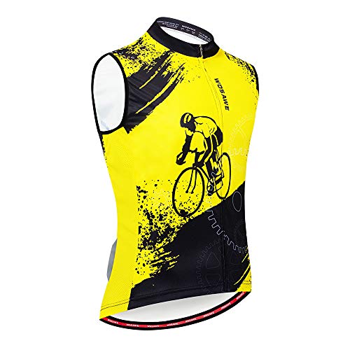 WOSAWE Camisetas de Ciclismo para Hombre Transpirable Chaleco de Bicicleta sin Mangas MTB Chaqueta para Deportes al Aire Libre (Motorista XL)