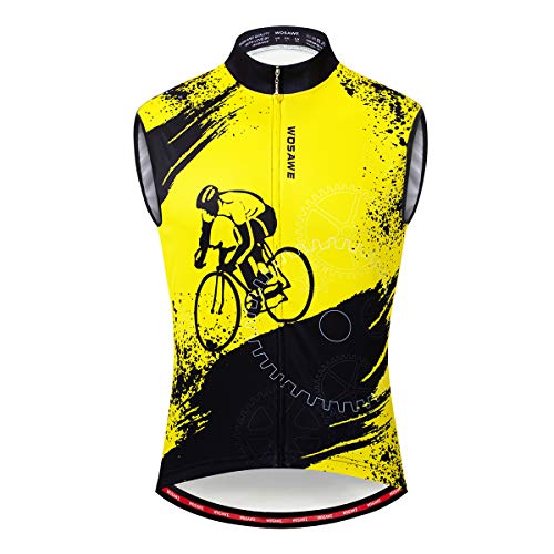 WOSAWE Camisetas de Ciclismo para Hombre Transpirable Chaleco de Bicicleta sin Mangas MTB Chaqueta para Deportes al Aire Libre (Motorista XL)