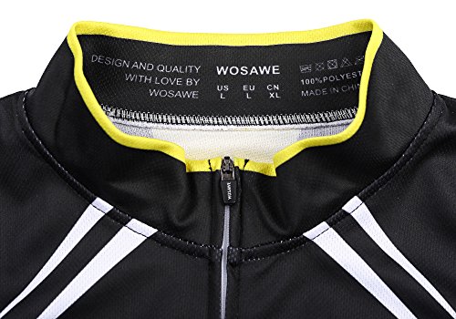 WOSAWE Camisetas de Ciclismo para Hombre Transpirable Chaleco de Bicicleta sin Mangas MTB Chaqueta para Deportes al Aire Libre (Negro con Amarillo L)