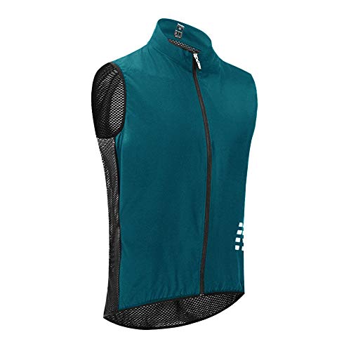 WOSAWE Chaleco de Ciclismo, Hombres Transpirable Sin Mangas Chaqueta de MTB Cortavientos Ropa de Bicicleta (Navy XXXL)