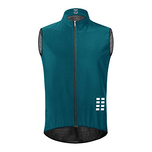 WOSAWE Chaleco de Ciclismo, Hombres Transpirable Sin Mangas Chaqueta de MTB Cortavientos Ropa de Bicicleta (Navy XXXL)