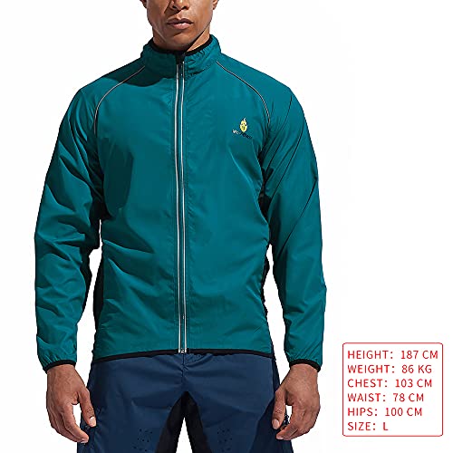 WOSAWE Chaqueta de Alta Visibilidad para Hombre, Ultra-Light Excursionismo Bicicleta Chaqueta de Viento（Navy,00M）