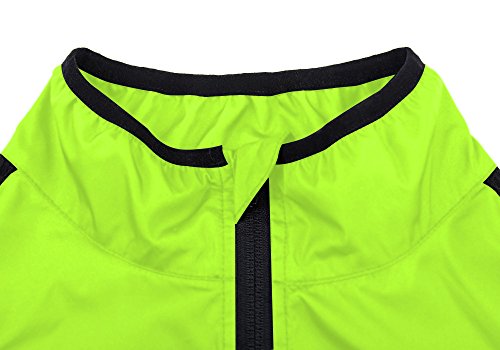 WOSAWE Hombres Ropa Ciclismo, Transpirable Chaqueta de Ciclismo Cortavientos Alta Visivilidad Chaleco Reflectante de MTB (BL205 Chaleco Verde XXL)