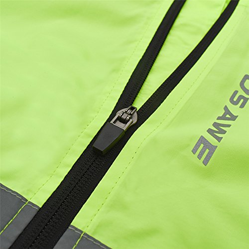 WOSAWE Hombres Ropa Ciclismo, Transpirable Chaqueta de Ciclismo Cortavientos Alta Visivilidad Chaleco Reflectante de MTB (BL205 Chaleco Verde XXL)