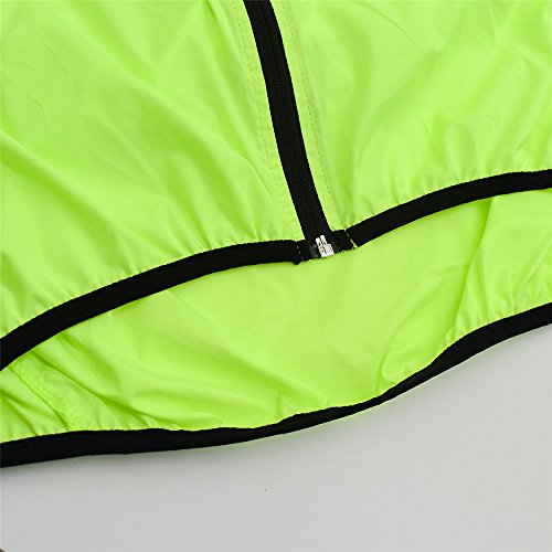 WOSAWE Hombres Ropa Ciclismo, Transpirable Chaqueta de Ciclismo Cortavientos Alta Visivilidad Chaleco Reflectante de MTB (BL205 Chaleco Verde XXL)