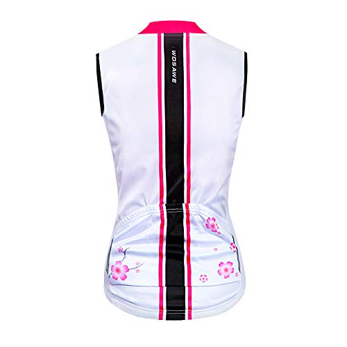 WOSAWE Maillot de Ciclismo para Mujer Transpirable Sin Mangas Chaqueta de Bicicleta Camiseta para Verano Deportes al Aire Libre (Flor de Ciruelo S)