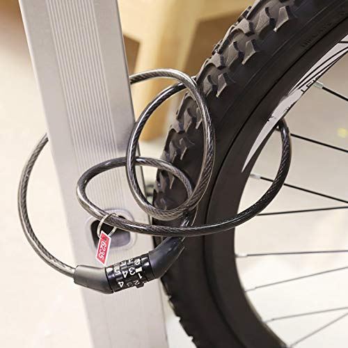 wosume Candado de Cable de Bicicleta, candado de Bicicleta codificado de fácil Uso, candado de Cable Candado de Cable de Acero para Bicicleta para Bicicletas Seguridad y antirrobo Producto para