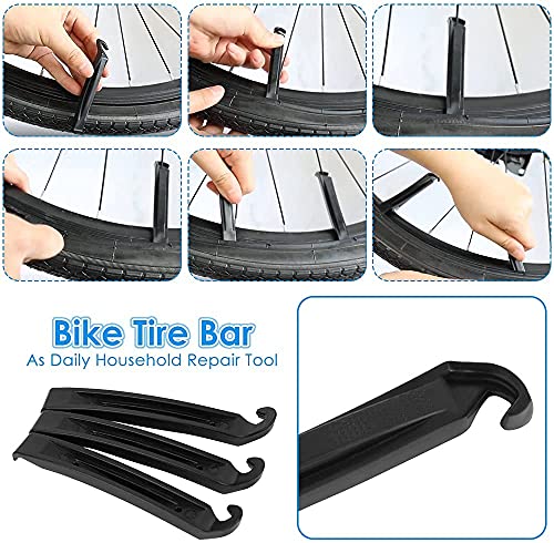 WOTOW 16 en 1 multi-función para bicicleta Kit de herramientas de reparación llave Allen con 3 piezas neumático barretas varillas, 14 in 1 tool red