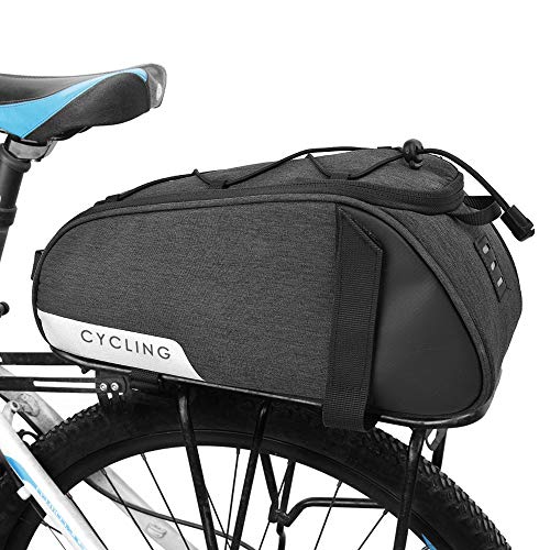 WOTOW Bolsa Trasera para Bicicleta, Multifuncional Bicicleta Bolsa de Asiento Trasero, Bolsa para Baúl bolsa para el Pecho Resistente al Agua Capacidad Masiva de 6.8L para Viajes al Aire Libre