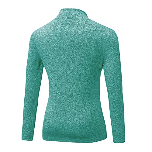 WOWENY 1/2 Zip Forro Polar con Cremallera Mujer Camiseta de Manga Larga para Mujer Sudadera de Half Zip Deporte Chaqueta Yoga Casual Corriendo Pull-Over Tops